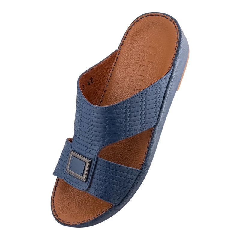 AJYAD Handmade Arabic Sandals For Men | Outdoor Mens Slippers | Everyday Flip Flops Open Toe | Arabic Genuine Shamwa Leather | New Design | Tan Footbed | Comfortable & LightWeight - Image 3